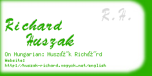 richard huszak business card